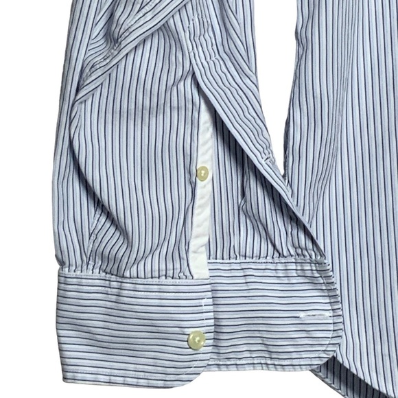 J. Crew Mens Shirt Long Sleeve Button Up Dressy Casual Preppy Pinstripe Blue XL - Picture 6 of 13